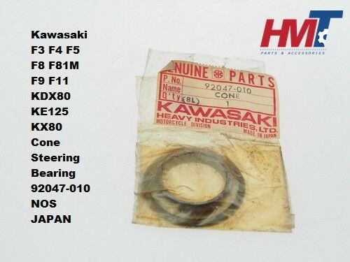 Kawasaki F3 F4 F5 F81M F9 F11 KDX80 KE125 KX80 Cone Steering Bearing 92047-010